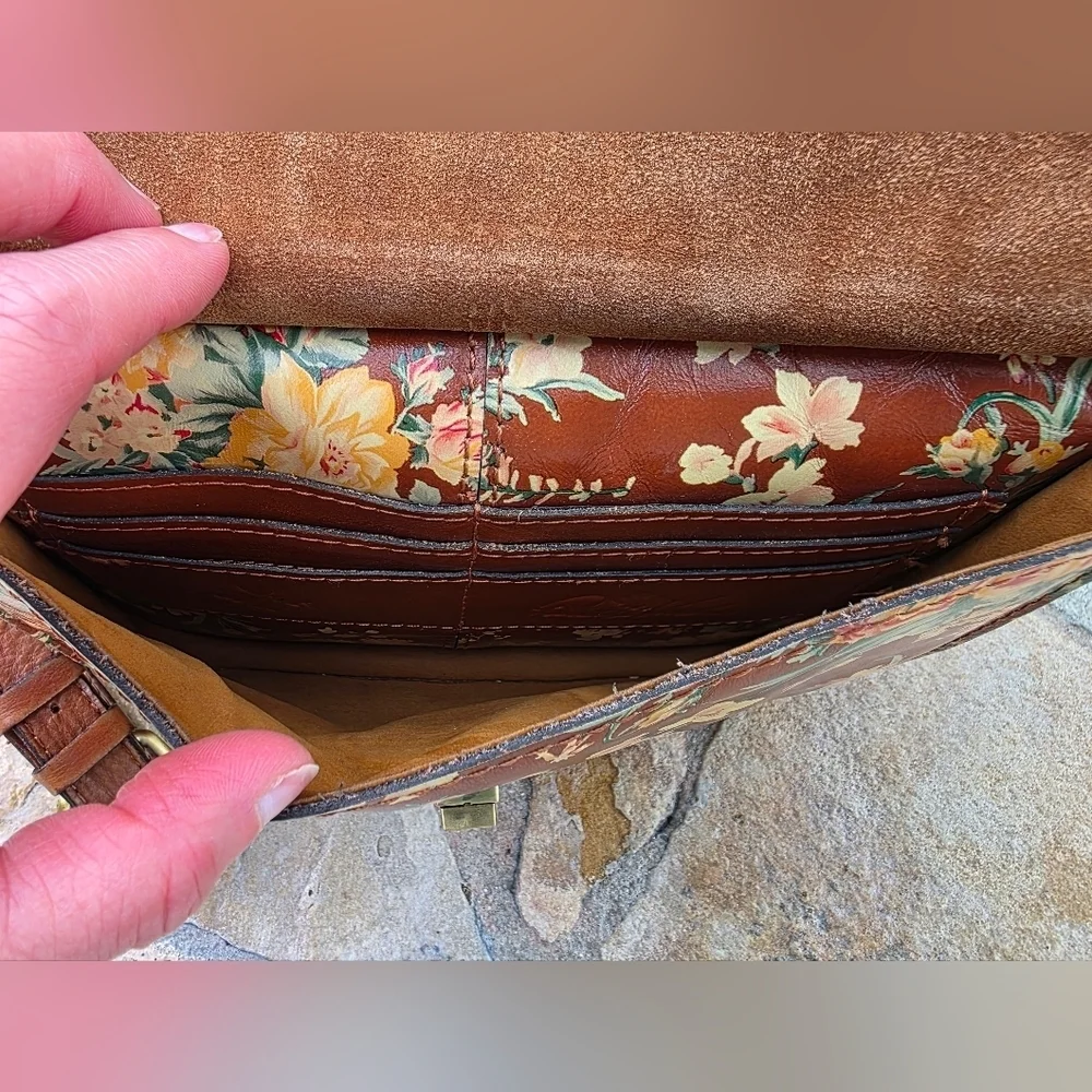 Patricia Nash Leather Sophia Hobo Vintage Botanical Print Bag